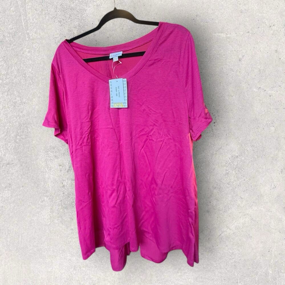 LuLaRoe Christy T - NWT- 3XL-Solid Pink Print-HTF Unicorn